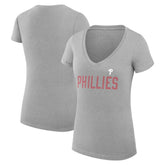 Philadelphia Phillies G-III 4Her by Carl Banks Women's Super-Slim Fit Lightweight Dot Print V-Neck T-Shirt - MLB T-shirts