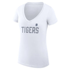 Detroit Tigers G-III 4Her by Carl Banks Women's Super-Slim Fit Lightweight Dot Print V-Neck T-Shirt - MLB T-shirts
