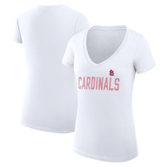 St. Louis Cardinals G-III 4Her by Carl Banks Women's Super-Slim Fit Lightweight Dot Print V-Neck T-Shirt - MLB T-shirts