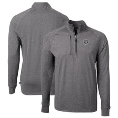 Las Vegas Raiders Cutter & Buck Big & Tall Adapt Eco Knit Quarter-Zip Pullover Top | NFL Outlet