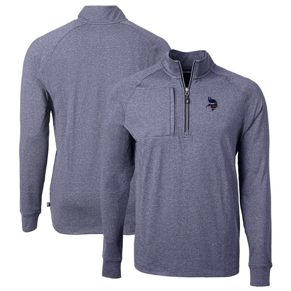 Minnesota Vikings Cutter & Buck Big & Tall Adapt Eco Knit Quarter-Zip Pullover Top | NFL Discount