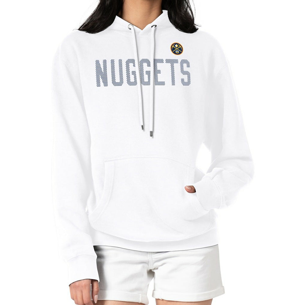 White Denver Nuggets G-III 4Her by Carl Banks Women's Dot Print Pullover Hoodie sale | NBA