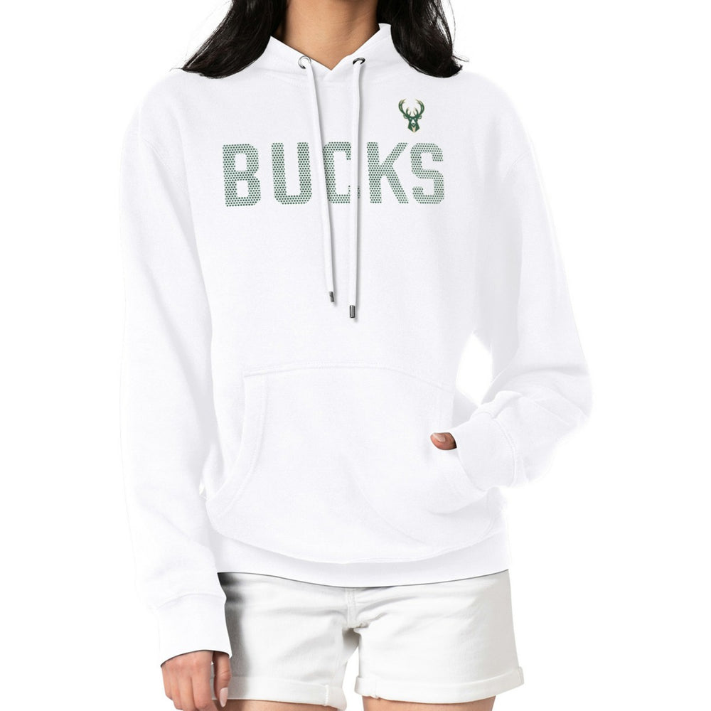 White Milwaukee Bucks G-III 4Her by Carl Banks Women's Dot Print Pullover Hoodie | NBA