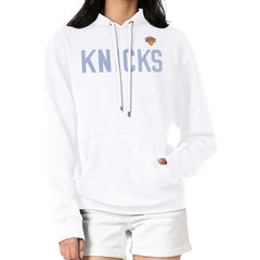 White New York Knicks G-III 4Her by Carl Banks Women's Dot Print Pullover Hoodie | NBA