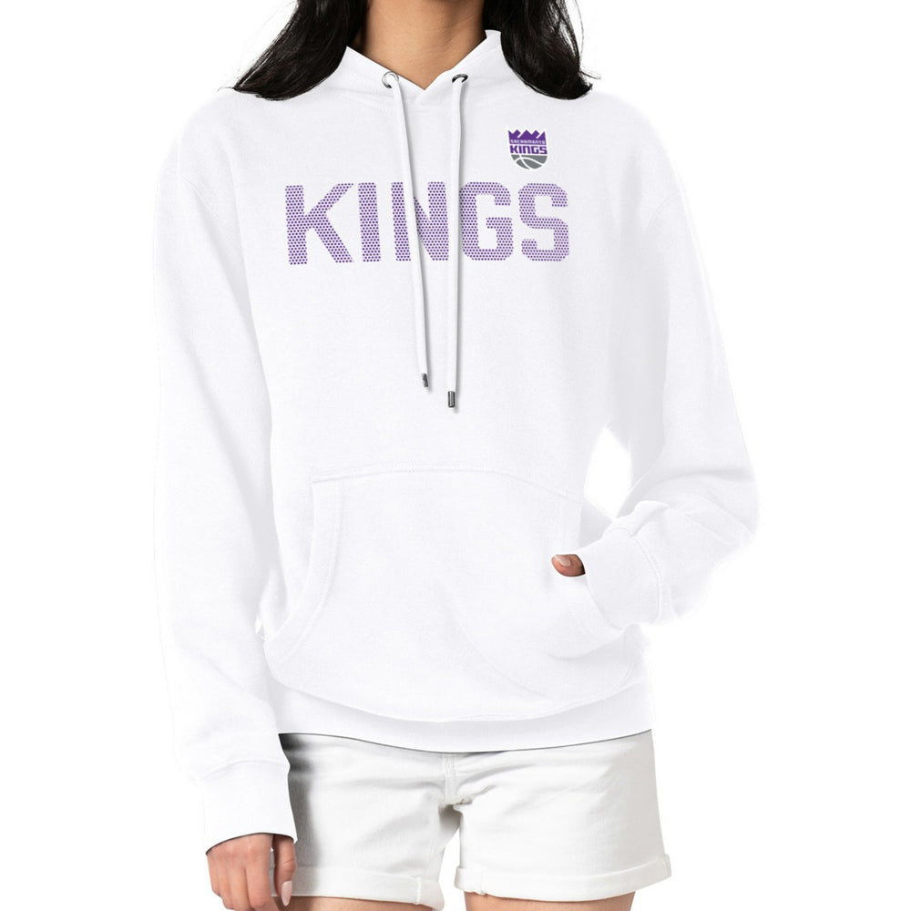 White Sacramento Kings G-III 4Her by Carl Banks Women's Dot Print Pullover Hoodie | NBA