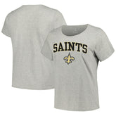 New Orleans Saints Women's Plus Size Arch Over Logo T-Shirt | NFL Outlet