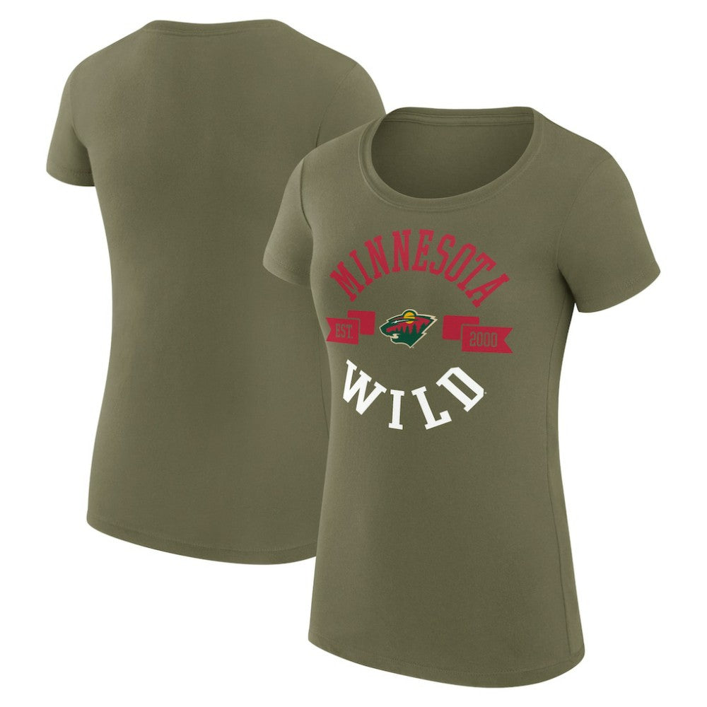 Minnesota Wild G-III 4Her by Carl Banks Women's Super-Slim Fit Lightweight City Graphic Sport Crewneck T-Shirt - NHL T-shirts