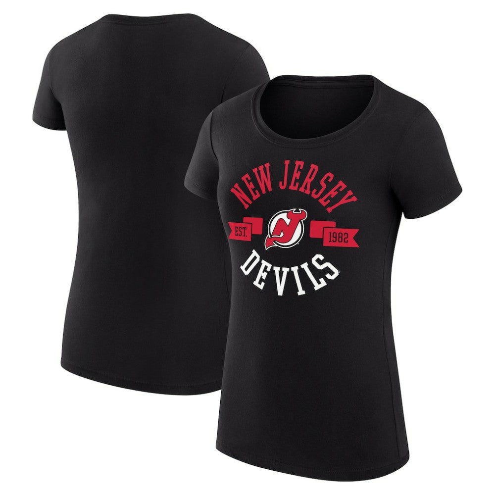New Jersey Devils G-III 4Her by Carl Banks Women's Super-Slim Fit Lightweight City Graphic Sport Crewneck T-Shirt - NHL T-shirts