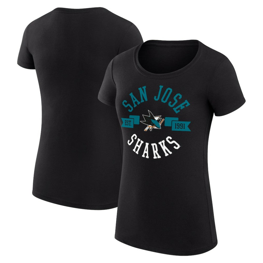 San Jose Sharks G-III 4Her by Carl Banks Women's Super-Slim Fit Lightweight City Graphic Sport Crewneck T-Shirt - NHL T-shirts