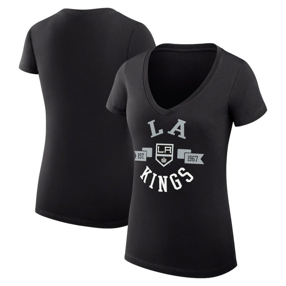 Los Angeles Kings G-III 4Her by Carl Banks Women's Super-Slim Fit Lightweight City Graphic V-Neck T-Shirt - NHL T-shirts