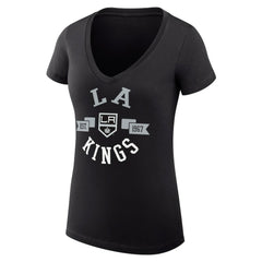 Los Angeles Kings G-III 4Her by Carl Banks Women's Super-Slim Fit Lightweight City Graphic V-Neck T-Shirt - NHL T-shirts