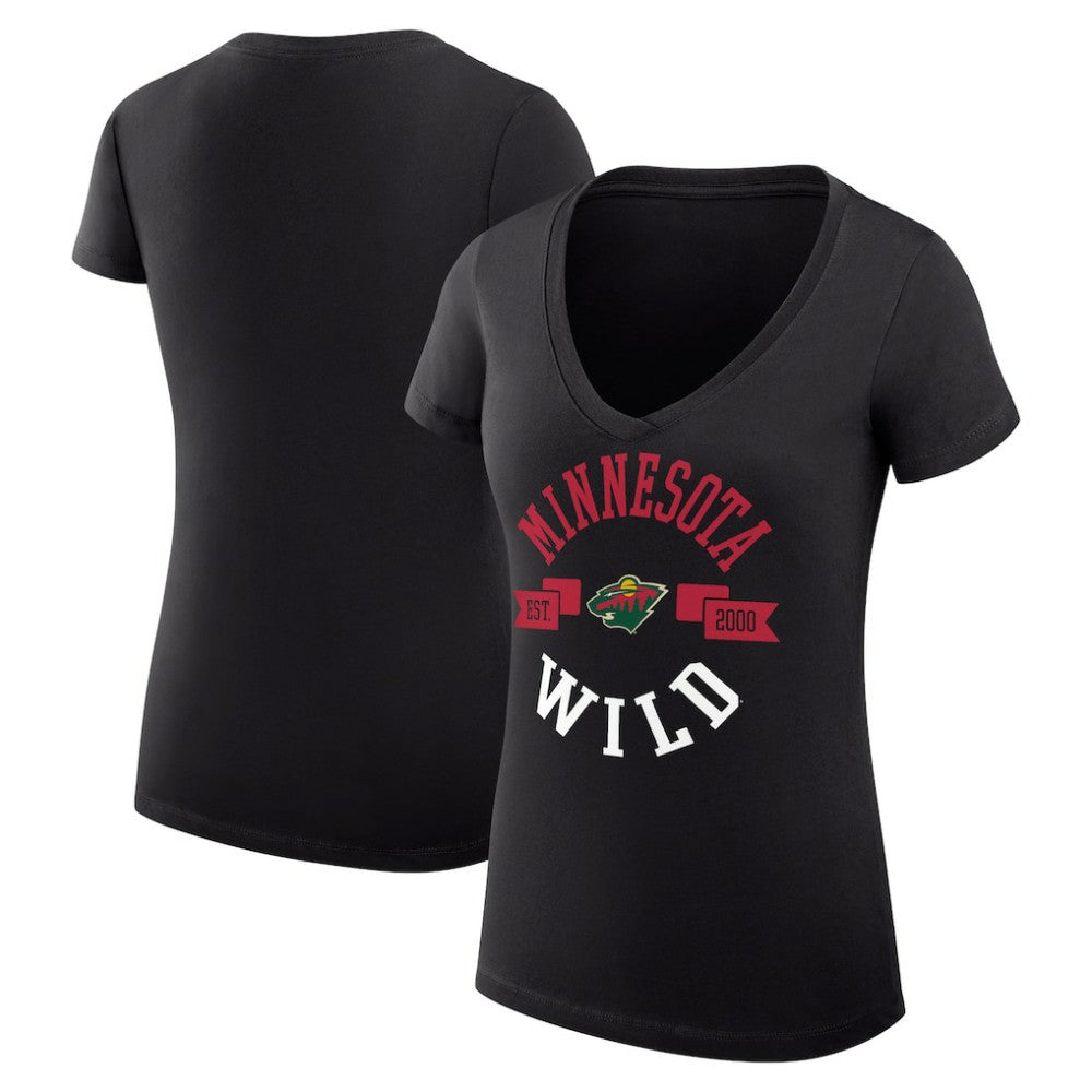Minnesota Wild G-III 4Her by Carl Banks Women's Super-Slim Fit Lightweight City Graphic V-Neck T-Shirt - NHL T-shirts