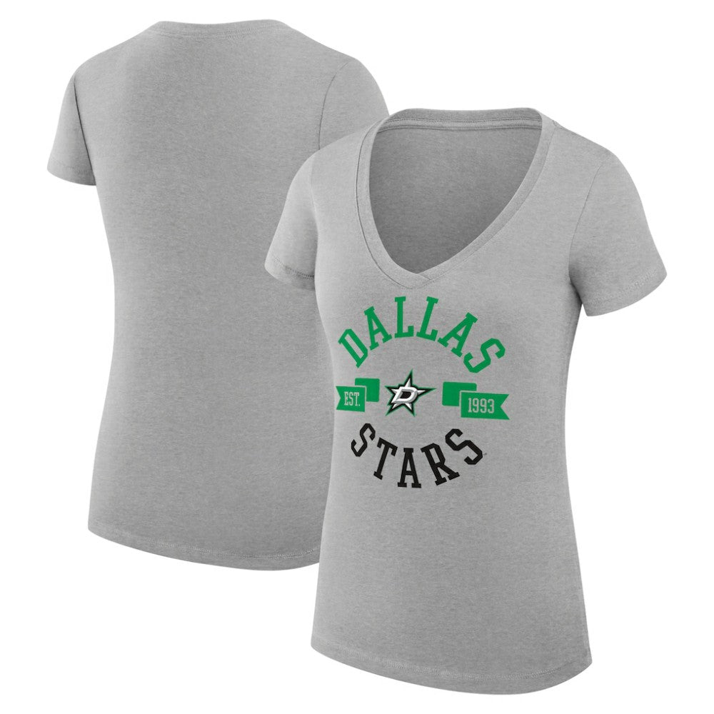 Dallas Stars G-III 4Her by Carl Banks Women's Super-Slim Fit Lightweight City Graphic V-Neck T-Shirt - NHL T-shirts