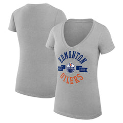 Edmonton Oilers G-III 4Her by Carl Banks Women's Super-Slim Fit Lightweight City Graphic V-Neck T-Shirt - NHL T-shirts