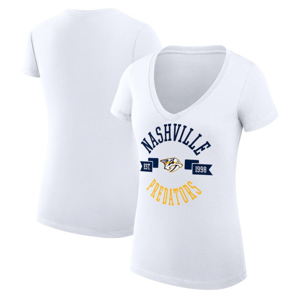 Nashville Predators G-III 4Her by Carl Banks Women's Super-Slim Fit Lightweight City Graphic V-Neck T-Shirt - NHL T-shirts