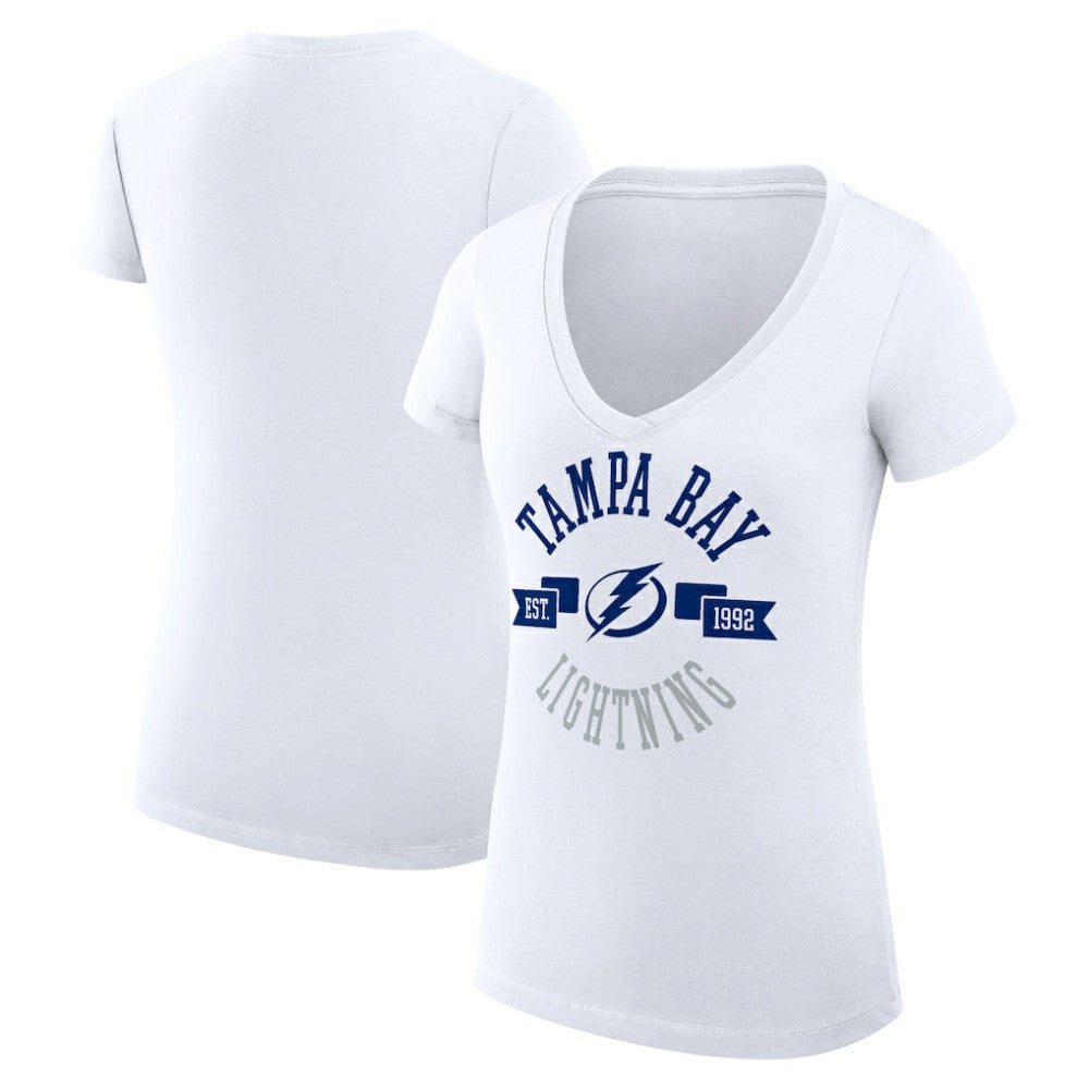 Tampa Bay Lightning G-III 4Her by Carl Banks Women's Super-Slim Fit Lightweight City Graphic V-Neck T-Shirt - NHL T-shirts