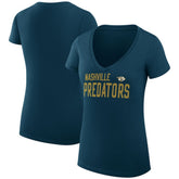 Nashville Predators G-III 4Her by Carl Banks Women's Super-Slim Fit Lightweight Dot Print Team V-Neck T-Shirt - NHL T-shirts