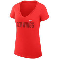 Detroit Red Wings G-III 4Her by Carl Banks Women's Super-Slim Fit Lightweight Dot Print Team V-Neck T-Shirt - NHL T-shirts