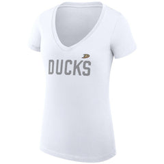 Anaheim Ducks G-III 4Her by Carl Banks Women's Super-Slim Fit Lightweight Dot Print Team V-Neck T-Shirt - NHL T-shirts