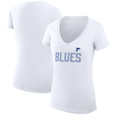 St. Louis Blues G-III 4Her by Carl Banks Women's Super-Slim Fit Lightweight Dot Print Team V-Neck T-Shirt - NHL T-shirts