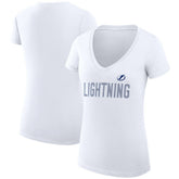 Tampa Bay Lightning G-III 4Her by Carl Banks Women's Super-Slim Fit Lightweight Dot Print Team V-Neck T-Shirt - NHL T-shirts