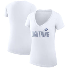 Tampa Bay Lightning G-III 4Her by Carl Banks Women's Super-Slim Fit Lightweight Dot Print Team V-Neck T-Shirt - NHL T-shirts