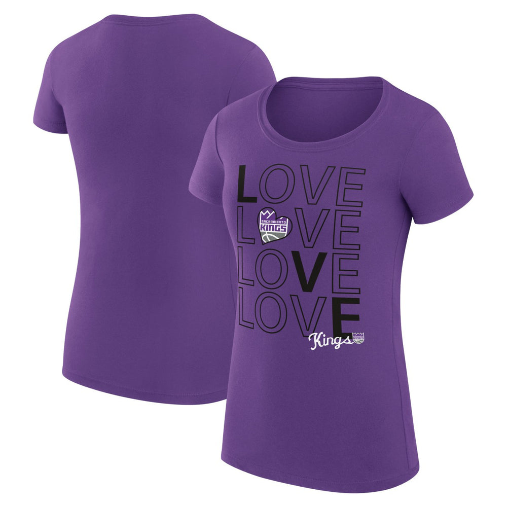 Purple Sacramento Kings G-III 4Her by Carl Banks Women's Super-Slim Fit Lightweight Basketball Love T-Shirt | NBA