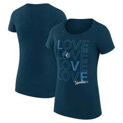 Navy Minnesota Timberwolves G-III 4Her by Carl Banks Women's Super-Slim Fit Lightweight Basketball Love T-Shirt | NBA