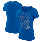 Royal Dallas Mavericks G-III 4Her by Carl Banks Women's Super-Slim Fit Lightweight Basketball Love T-Shirt sale | NBA
