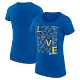 Royal Golden State Warriors G-III 4Her by Carl Banks Women's Super-Slim Fit Lightweight Basketball Love T-Shirt sale | NBA
