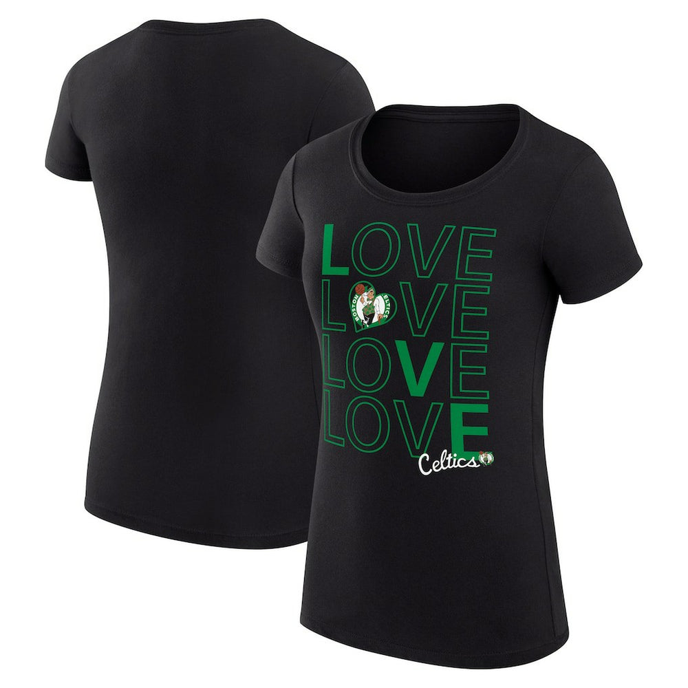 Black Boston Celtics G-III 4Her by Carl Banks Women's Super-Slim Fit Lightweight Basketball Love T-Shirt | NBA