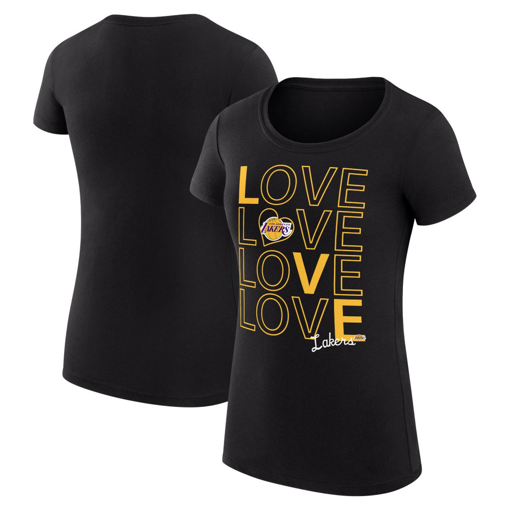 Black Los Angeles Lakers G-III 4Her by Carl Banks Women's Super-Slim Fit Lightweight Basketball Love T-Shirt | NBA