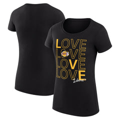 Black Los Angeles Lakers G-III 4Her by Carl Banks Women's Super-Slim Fit Lightweight Basketball Love T-Shirt | NBA