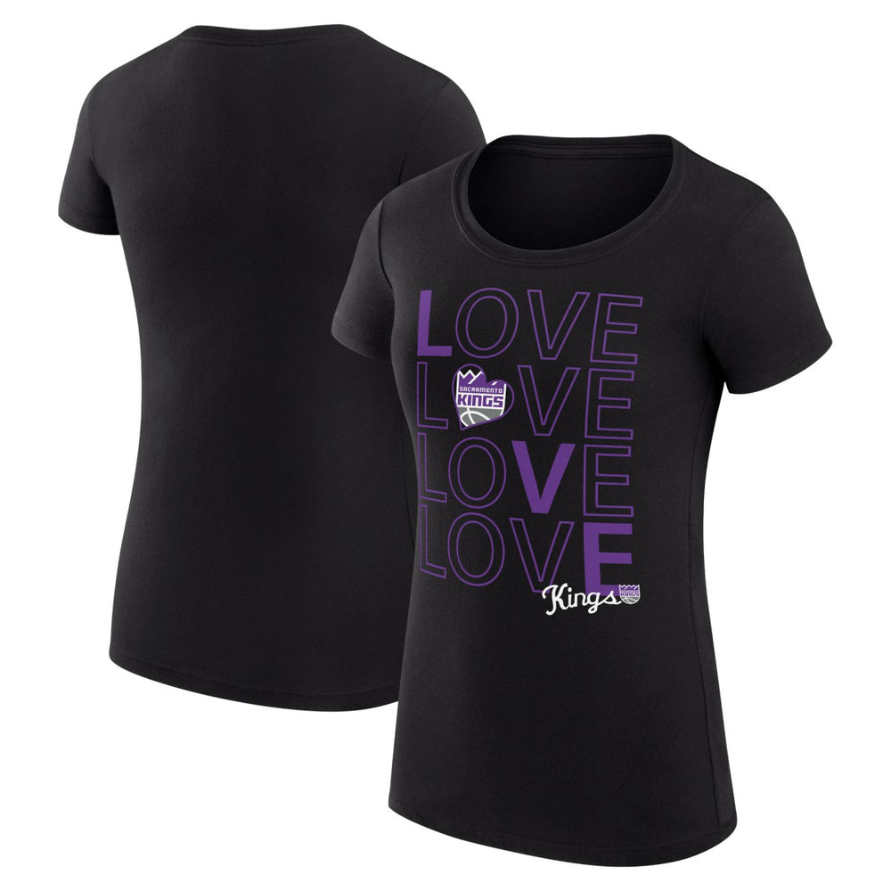 Black Sacramento Kings G-III 4Her by Carl Banks Women's Super-Slim Fit Lightweight Basketball Love T-Shirt | NBA