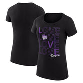Black Sacramento Kings G-III 4Her by Carl Banks Women's Super-Slim Fit Lightweight Basketball Love T-Shirt | NBA