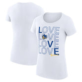 White Golden State Warriors G-III 4Her by Carl Banks Women's Super-Slim Fit Lightweight Basketball Love T-Shirt sale | NBA