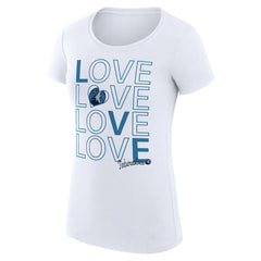 White Minnesota Timberwolves G-III 4Her by Carl Banks Women's Super-Slim Fit Lightweight Basketball Love T-Shirt | NBA