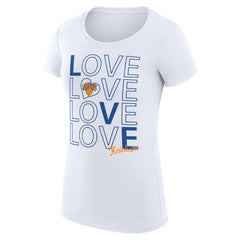 White New York Knicks G-III 4Her by Carl Banks Women's Super-Slim Fit Lightweight Basketball Love T-Shirt | NBA