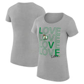 Heather Gray Boston Celtics G-III 4Her by Carl Banks Women's Super-Slim Fit Lightweight Basketball Love T-Shirt | NBA