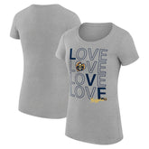 Heather Gray Denver Nuggets G-III 4Her by Carl Banks Women's Super-Slim Fit Lightweight Basketball Love T-Shirt sale | NBA