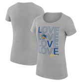 Heather Gray Golden State Warriors G-III 4Her by Carl Banks Women's Super-Slim Fit Lightweight Basketball Love T-Shirt sale | NBA
