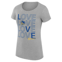 Heather Gray Golden State Warriors G-III 4Her by Carl Banks Women's Super-Slim Fit Lightweight Basketball Love T-Shirt sale | NBA