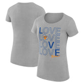 Heather Gray New York Knicks G-III 4Her by Carl Banks Women's Super-Slim Fit Lightweight Basketball Love T-Shirt | NBA