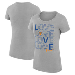Heather Gray New York Knicks G-III 4Her by Carl Banks Women's Super-Slim Fit Lightweight Basketball Love T-Shirt | NBA