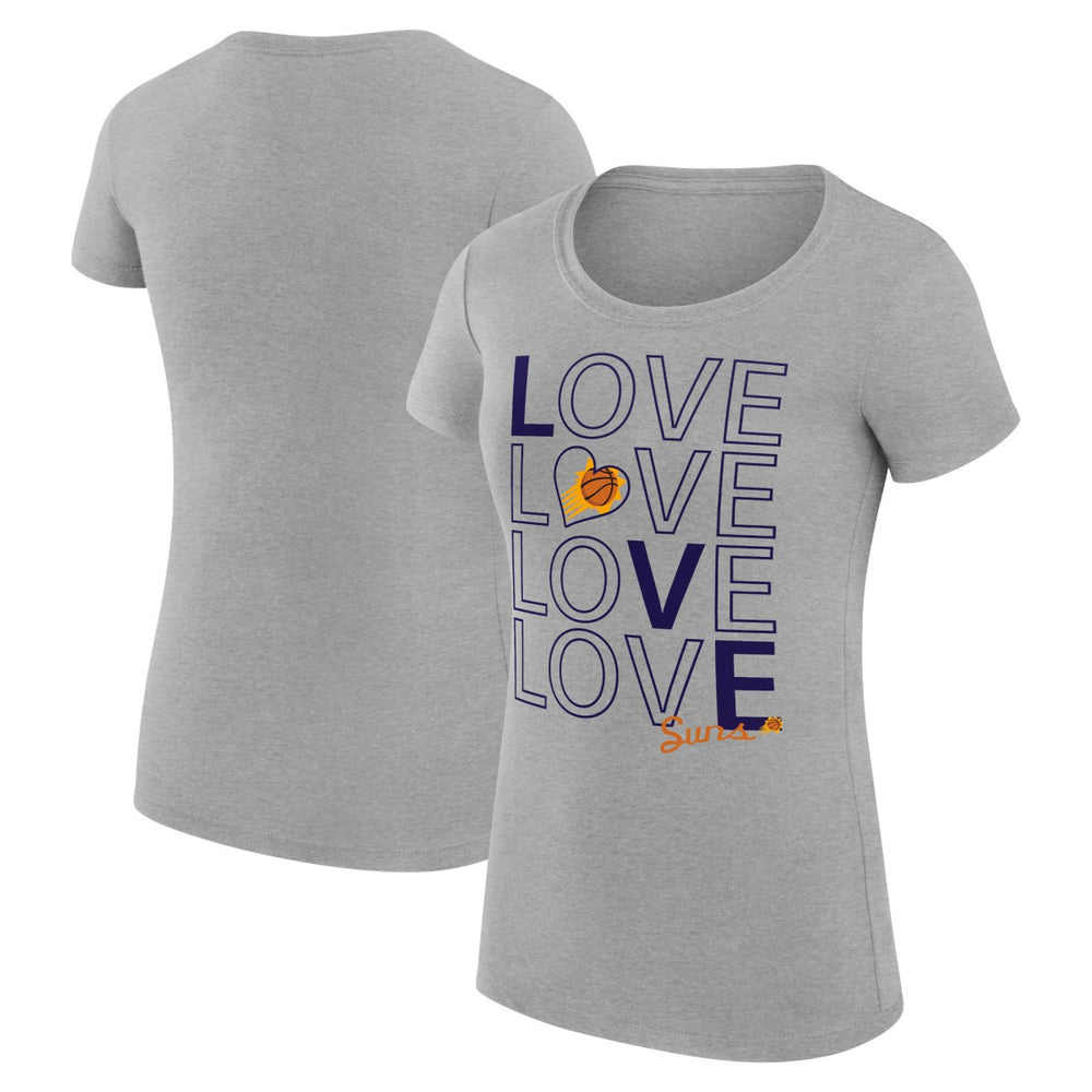 Heather Gray Phoenix Suns G-III 4Her by Carl Banks Women's Super-Slim Fit Lightweight Basketball Love T-Shirt | NBA