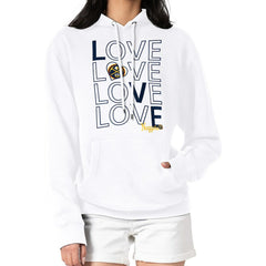 White Denver Nuggets G-III 4Her by Carl Banks Women's Basketball Love Fleece Pullover Hoodie sale | NBA
