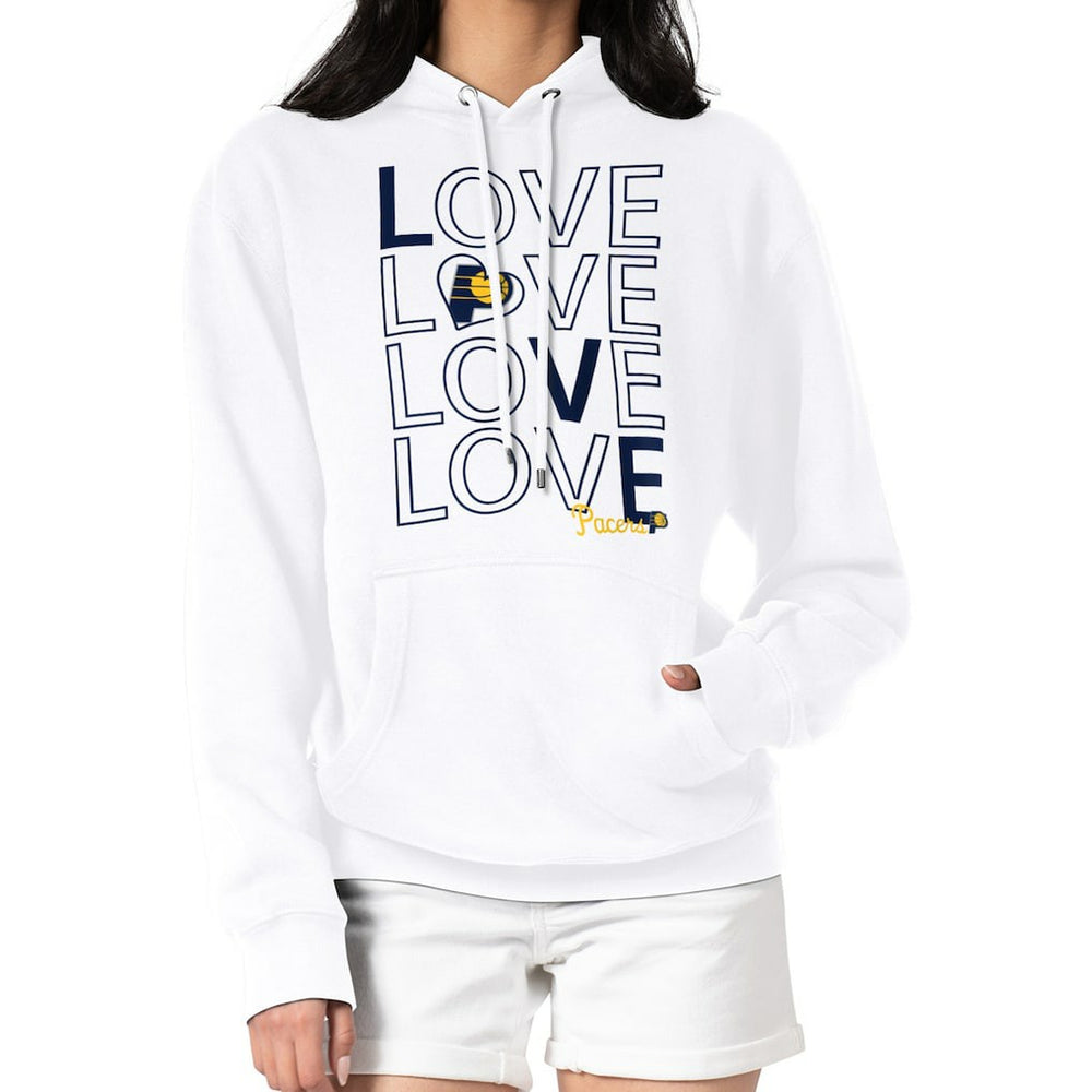 White Indiana Pacers G-III 4Her by Carl Banks Women's Basketball Love Fleece Pullover Hoodie | NBA