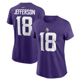 Minnesota Vikings Justin Jefferson Women's Player Name & Number T-Shirt | NFL Hot