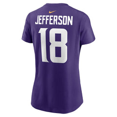 Minnesota Vikings Justin Jefferson Women's Player Name & Number T-Shirt | NFL Hot