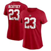 San Francisco 49ers Christian McCaffrey Women's Player Name & Number T-Shirt | NFL Outlet